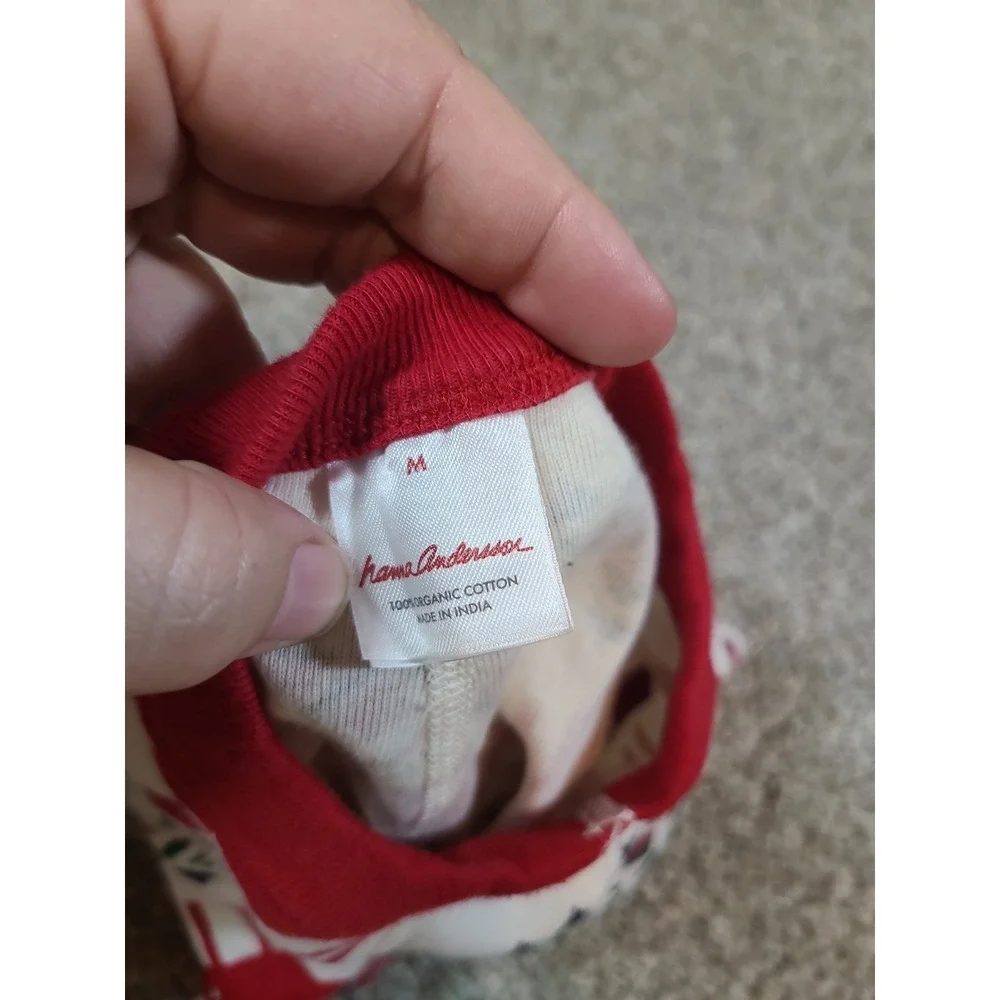 Hanna Andersson Holiday Dog Pajamas Dear Deer White Red  Size Medium